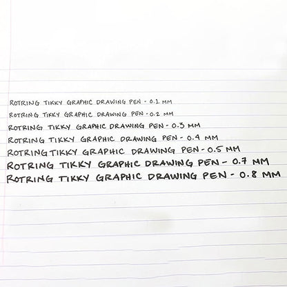 Rotring | Tikky | Graphic Fineliner | Black Pigment Lightfast | 0.2mm 0.3mm | 6 Pen Set | 3 Each