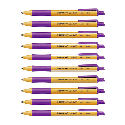 Stabilo | Pointball | Ballpoint Pen | Lilac | Pack Of 10